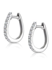 The Diamond Store 9K White Gold 0.11ct 12mm x 2mm Hoop Earrings - Image 3 of 4