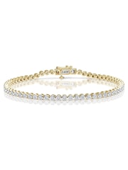 The Diamond Store 9K Yellow Gold 1ct Lab Diamond Rub Over Style Tennis Bracelet - Image 1 of 5