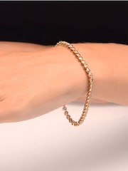 The Diamond Store 9K Yellow Gold 1ct Lab Diamond Rub Over Style Tennis Bracelet - Image 4 of 5