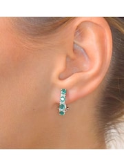 The Diamond Store 9K White Gold 1.10ct Emerald and Diamond Earrings - Image 5 of 6