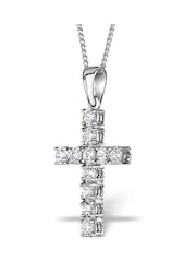 The Diamond Store White 1 Carat Cross Lab Diamond Necklace - Image 3 of 6