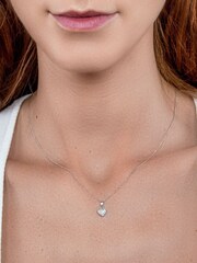 The Diamond Store 9K White Gold Stellato 0.04ct Diamond Heart Pendant Necklace - Image 3 of 6