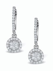 The Diamond Store White Gold Halo Lab Diamond Drop Earrings - Florence - 0.46ct - in 9K White Gold - Image 1 of 2