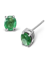 The Diamond Store Natural Studded Earrings in 9K White Gold 5 x 4mm - Image 1 of 4