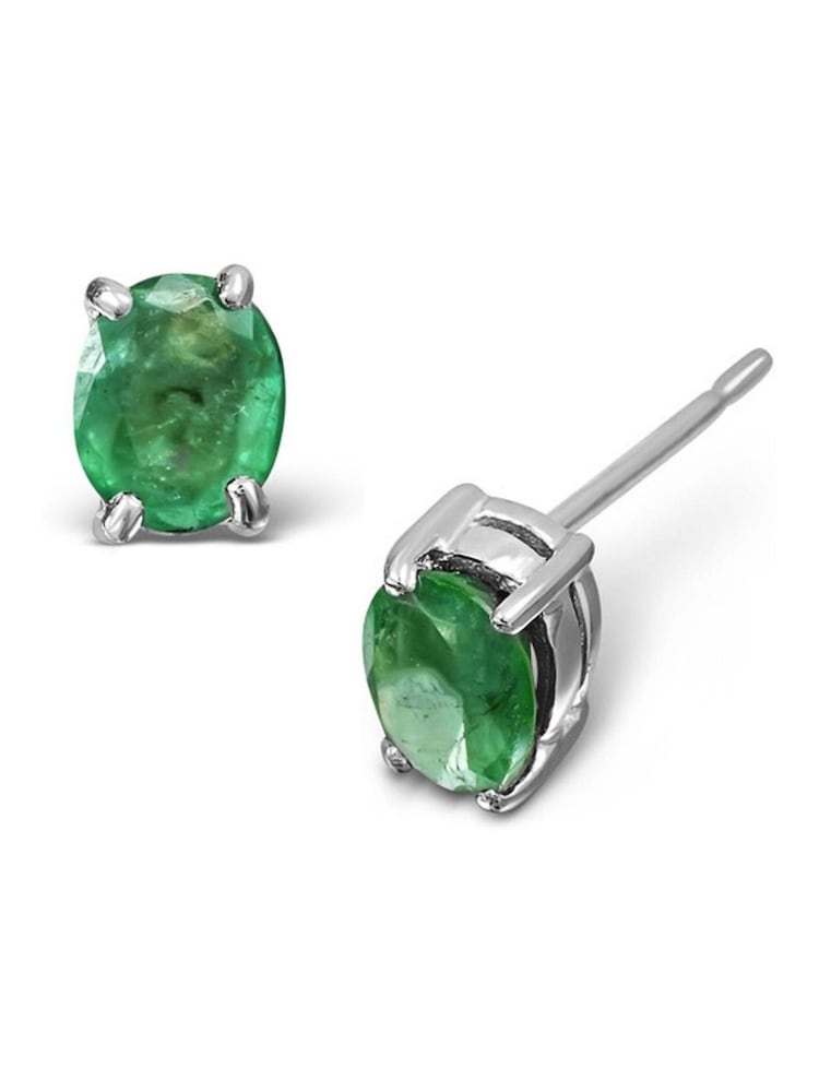 The Diamond Store Natural Studded Earrings in 9K White Gold 5 x 4mm - Image 1 of 4