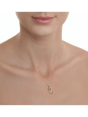 The Diamond Store Red 9K Yellow Gold Tone Ruby 2.25mm And Diamond Pendant Necklace - Image 3 of 6