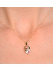 The Diamond Store Red 9K Yellow Gold Tone Ruby 2.25mm And Diamond Pendant Necklace - Image 5 of 6