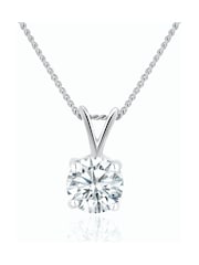 The Diamond Store 9K White Gold 0.50ct H/Si Lab Diamond Solitaire Pendant Necklace - Image 1 of 6