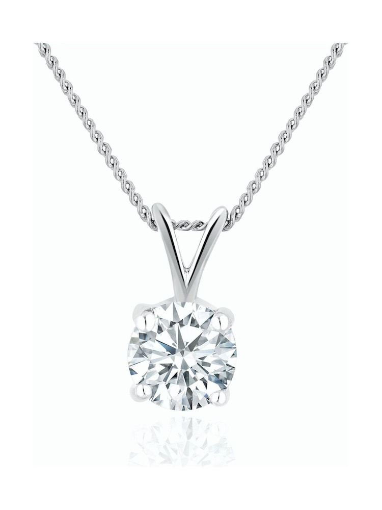 The Diamond Store 9K White Gold 0.50ct H/Si Lab Diamond Solitaire Pendant Necklace - Image 1 of 6