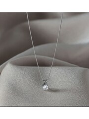The Diamond Store 9K White Gold 0.50ct H/Si Lab Diamond Solitaire Pendant Necklace - Image 4 of 6