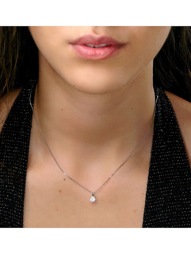The Diamond Store 9K White Gold 0.50ct H/Si Lab Diamond Solitaire Pendant Necklace - Image 6 of 6