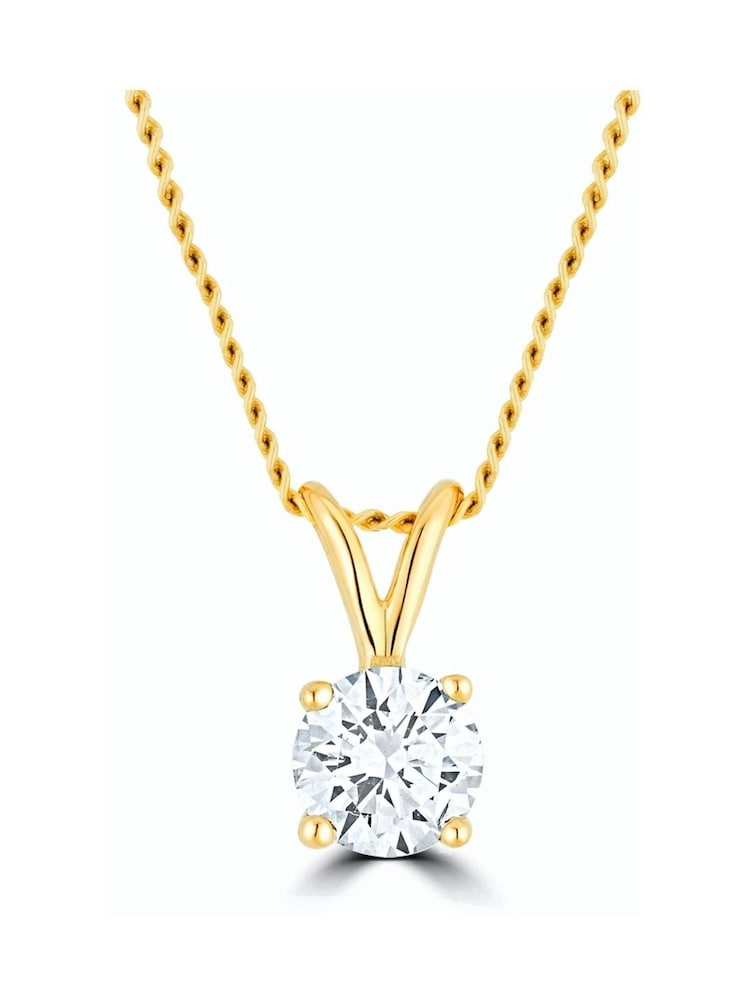 The Diamond Store 9K Yellow Gold 0.25ct H/Si Lab Diamond Solitaire Necklace Pendant - Image 1 of 5