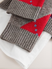 Grey Multi Argyle Shirt Layer Knitted Jumper With Wool - Image 5 of 6