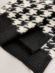 Mono Houndstooth - كنزة محبوكة من الصوف مع طبقة قميص - صورة 7 من 7