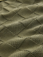 Khaki Green Knitted Tank Shirt Layer With Button Detail - Image 6 of 10