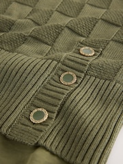 Khaki Green Knitted Tank Shirt Layer With Button Detail - Image 8 of 10