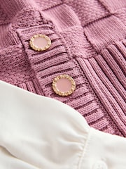 Blush Pink Knitted Tank Shirt Layer With Button Detail - Image 8 of 8