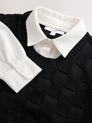 Black Knitted Tank Shirt Layer With Button Detail - Image 6 of 7