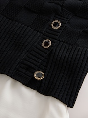 Black Knitted Tank Shirt Layer With Button Detail - Image 7 of 7
