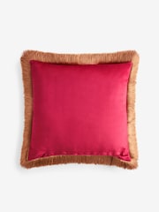 Rockett St George Feet Up Wine Down Stripe Velvet Feather Fillec Cushion - Image 5 of 6
