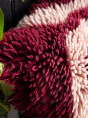 Rockett St George Red Shaggy Berber Wool Cushion - Image 2 of 6