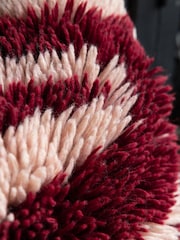 Rockett St George Red Shaggy Berber Wool Cushion - Image 3 of 6