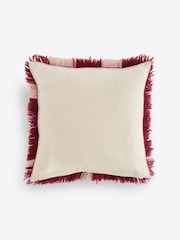 Rockett St George Red Shaggy Berber Wool Cushion - Image 5 of 6