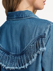 أزرق - The Upside Wildwest Sylvie Fringe Shirt - صورة 8 من 9