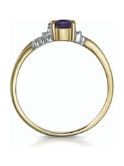 The Diamond Store Yellow Gold 0.68ct Amethyst and Diamond Ring - Image 4 of 5
