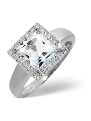 The Diamond Store 9K White Gold 1.42ct Aquamarine and Diamond Ring - Image 1 of 5