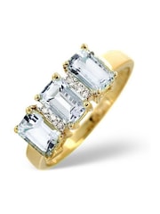 The Diamond Store 9K Yellow Gold 1.65ct Aquamarine and Diamond Ring - Image 1 of 6
