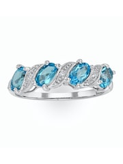The Diamond Store 9K White Gold 0.98ct Topaz and Diamond Ring - Image 3 of 6