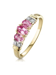 The Diamond Store 9K Yellow Gold Sapphire And 0.02ct Diamond Ring - Image 1 of 6
