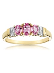 The Diamond Store 9K Yellow Gold Sapphire And 0.02ct Diamond Ring - Image 3 of 6
