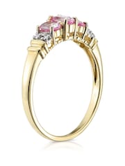 The Diamond Store 9K Yellow Gold Sapphire And 0.02ct Diamond Ring - Image 4 of 6