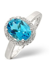 The Diamond Store 9K White Gold 1.56ct Topaz And Diamond Ring - Image 1 of 6