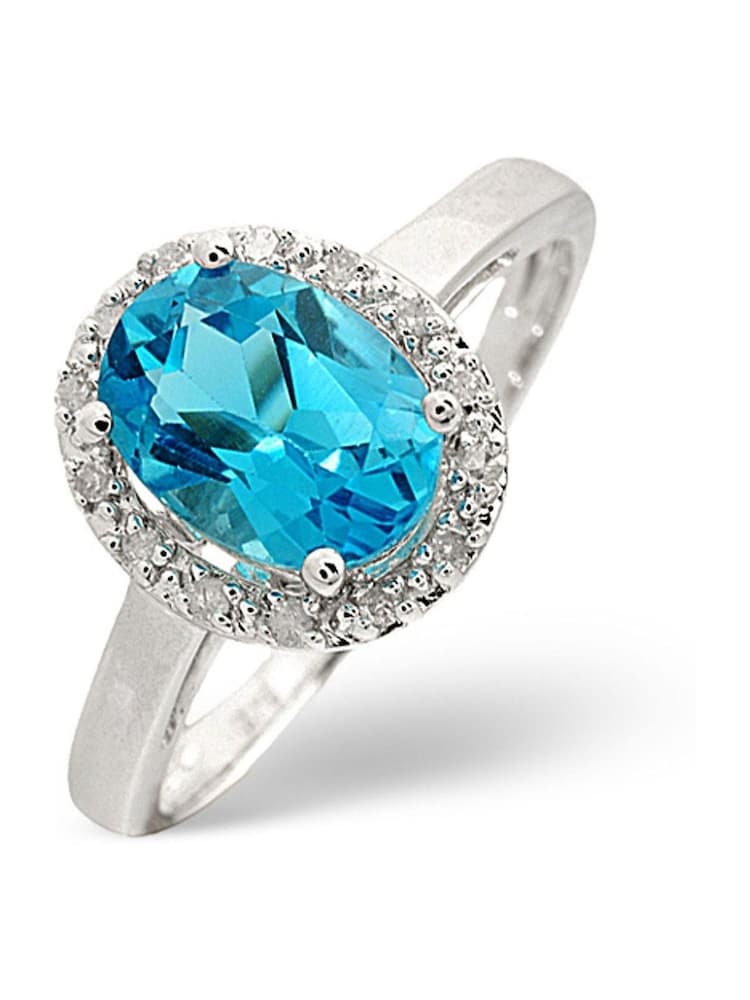 The Diamond Store 9K White Gold 1.56ct Topaz And Diamond Ring - Image 1 of 6