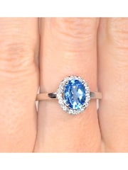 The Diamond Store 9K White Gold 1.56ct Topaz And Diamond Ring - Image 3 of 6