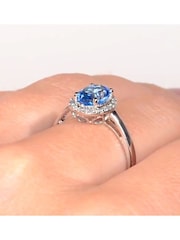 The Diamond Store 9K White Gold 1.56ct Topaz And Diamond Ring - Image 5 of 6