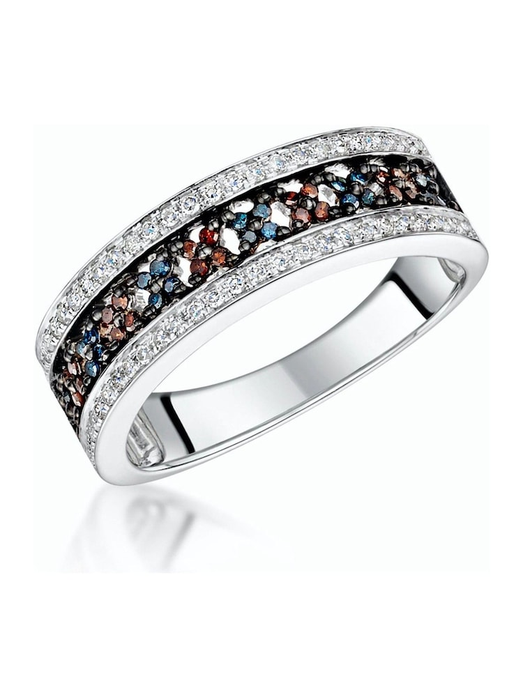 The Diamond Store Silver Stellato Collection Silver Colour 0.23ct Diamond Ring - Image 1 of 4