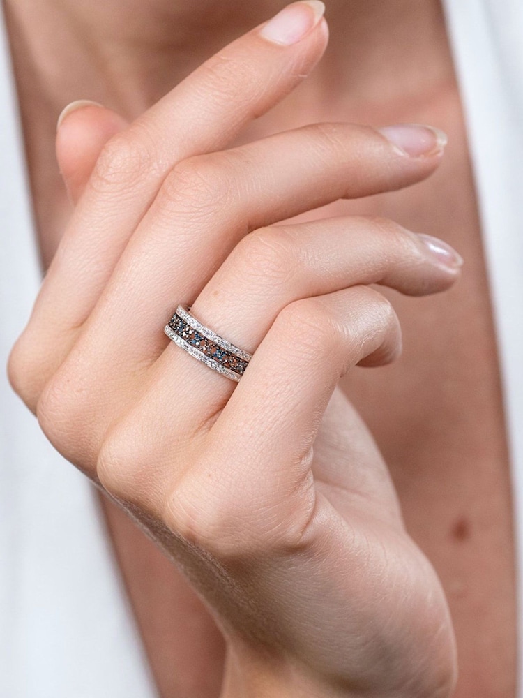 The Diamond Store Silver Stellato Collection Silver Colour 0.23ct Diamond Ring - Image 2 of 4