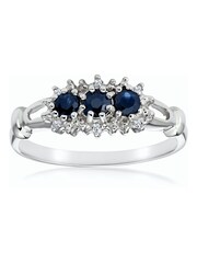 The Diamond Store 9K White Gold 0.34ct Sapphire and Diamond Ring - Image 3 of 5