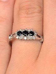 The Diamond Store 9K White Gold 0.34ct Sapphire and Diamond Ring - Image 5 of 5