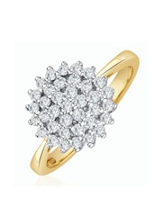 The Diamond Store 9K Yellow Gold 0.50ct White Diamond Cluster Ring - Image 1 of 4
