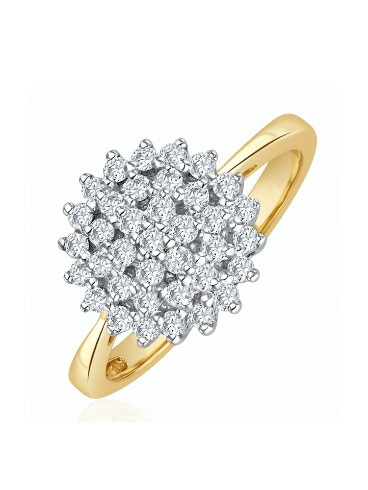 The Diamond Store 9K Yellow Gold 0.50ct White Diamond Cluster Ring - Image 1 of 4