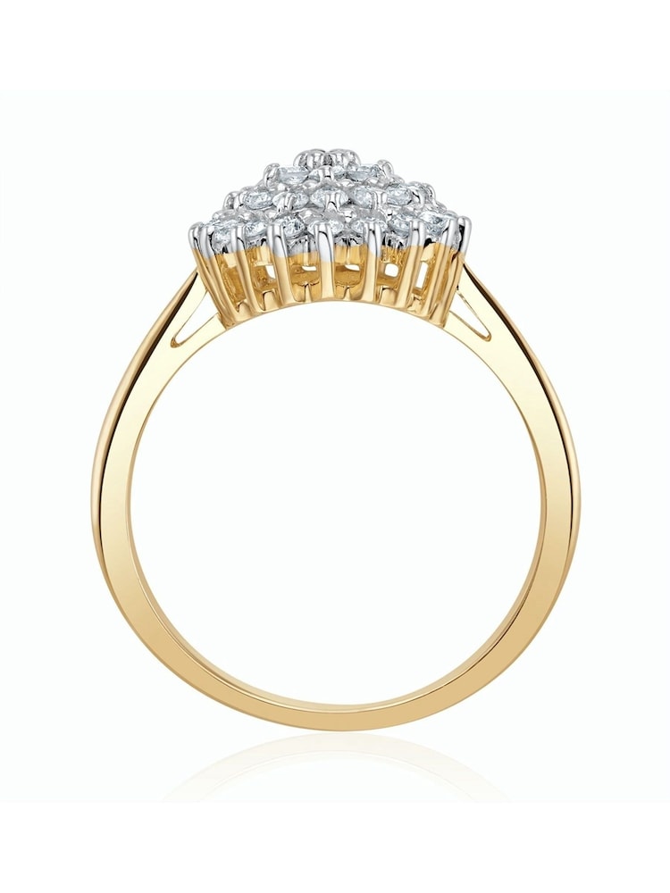 The Diamond Store 9K Yellow Gold 0.50ct White Diamond Cluster Ring - Image 4 of 4