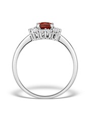 The Diamond Store 925 Silver Ruby With Lab Diamond 7 x 5mm Halo Set Ring - Image 3 of 6