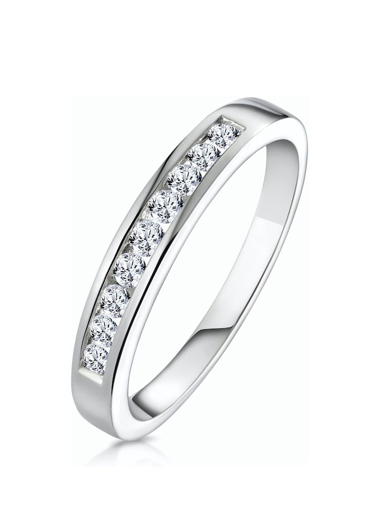 The Diamond Store 9K White Gold Channel Set 0.25ct Lab Diamond Rae Half Eternity Ring - Image 1 of 6