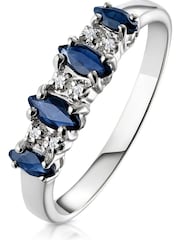 The Diamond Store 9K White Gold 0.76ct Sapphire and Diamond Ring - Image 1 of 6