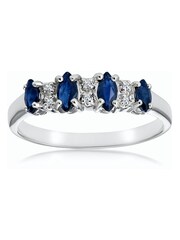 The Diamond Store 9K White Gold 0.76ct Sapphire and Diamond Ring - Image 4 of 6
